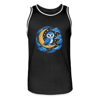 Eule Mond Sterne Nachthimmel - Männer Basketball-Trikot - Schwarz/Weiß - Vorne - AI Model Male 185 dark (185cm)