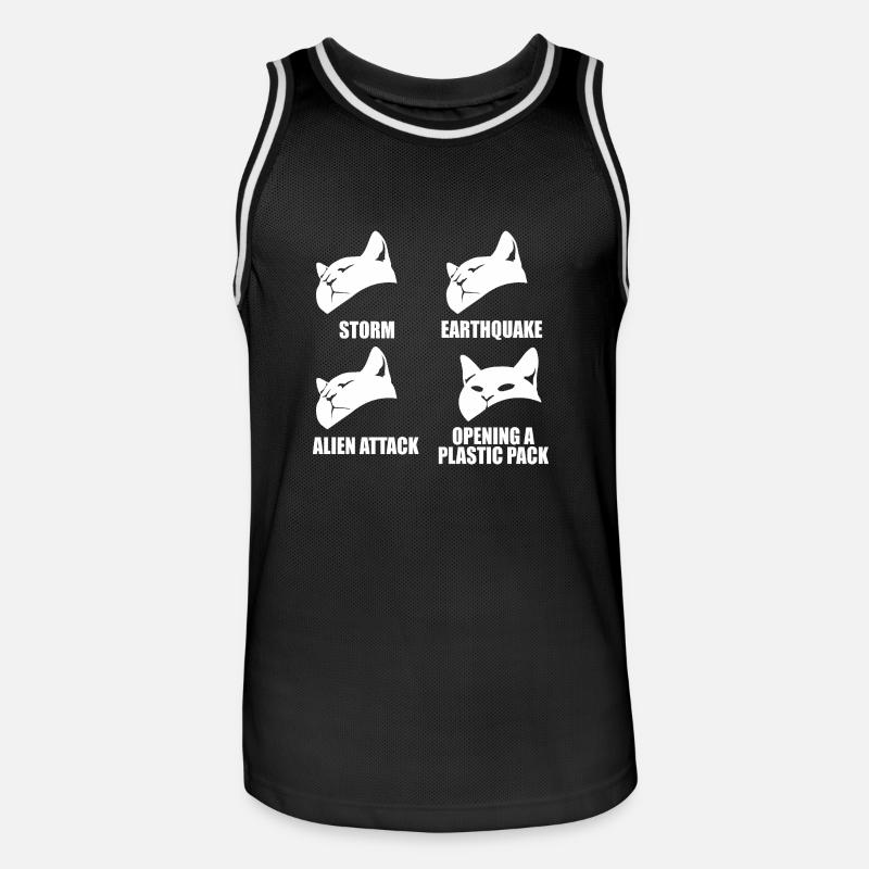 Chat - perception sélective - dire - Maillot de basket Homme - noir/blanc