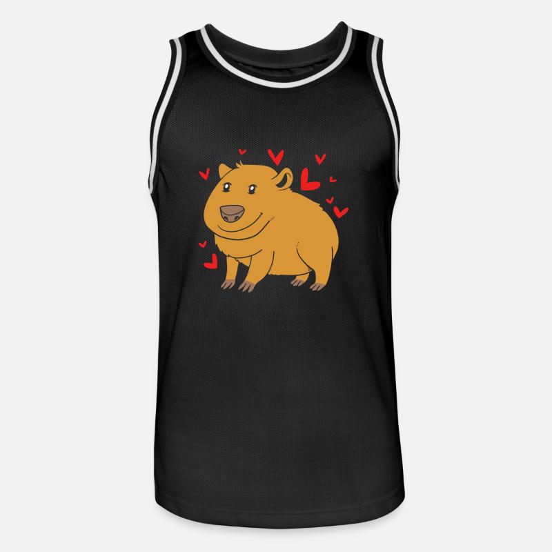 Capybara - Männer Basketball-Trikot - Schwarz/Weiß