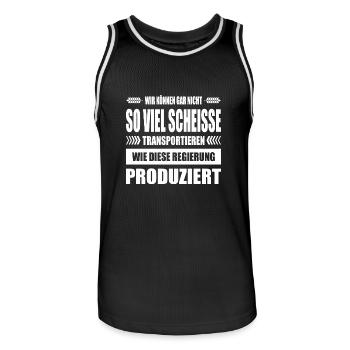 Bauernproteste 2024 Bauernprotest Bauerndemo Demo - Männer Basketball-Trikot - Schwarz/Weiß - Vorne - AI Model Male 185 dark (185cm)