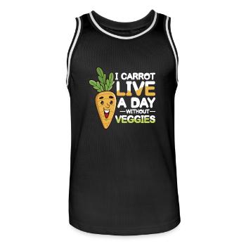 I Carrot Live A Day Without Veggies - Männer Basketball-Trikot - Schwarz/Weiß - Vorne - AI Model Male 185 dark (185cm)