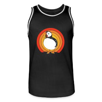 Papageientaucher Puffin - Männer Basketball-Trikot - Schwarz/Weiß - Vorne - AI Model Male 185 dark (185cm)