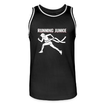 Marathon Runner Running Junkie Gift - Men's Basketball Jersey - black/white - Front - AI Model Male 185 dark (185cm)