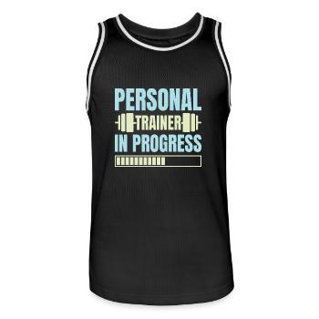 Fitness Motivation Bodybuilder Personal Trainer - Men's Basketball Jersey - black/white - Front - AI Model Male 185 dark (185cm)