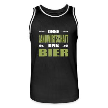 Landwirt Bauerndemo Ohne Landwirtschaft Kein Bier - Männer Basketball-Trikot - Schwarz/Weiß - Vorne - AI Model Male 185 dark (185cm)