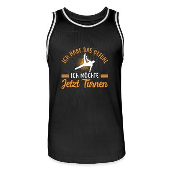Turnen Mädchen Gymnastik Turnanzug Turnerin - Männer Basketball-Trikot - Schwarz/Weiß - Vorne - AI Model Male 185 dark (185cm)