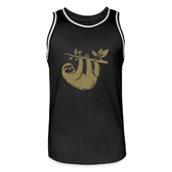 Silhouette Sloth Minimalist Art Deco Style - Men's Basketball Jersey - black/white - Front - AI Model Male 185 dark (185cm)