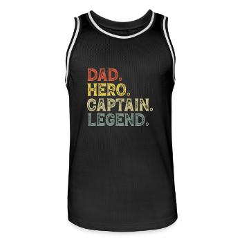 Papa capitaine bateau - Maillot de basket Homme - noir/blanc - Devant - AI Model Male 185 dark (185cm)
