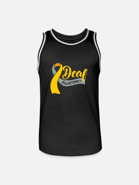 Deaf Deaf Deaf Sign Language - Men's Basketball Jersey - black/white