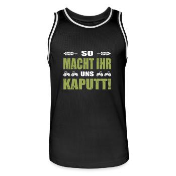 Bauerndemo Landwirt Demo So Macht Ihr Uns Kaputt - Männer Basketball-Trikot - Schwarz/Weiß - Vorne - AI Model Male 185 dark (185cm)