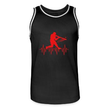 Baseball Herzschlag - Männer Basketball-Trikot - Schwarz/Weiß - Vorne - AI Model Male 185 dark (185cm)