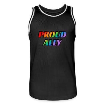 Stolzer Verbündeter - LGBT-Stolz - Männer Basketball-Trikot - Schwarz/Weiß - Vorne - AI Model Male 185 dark (185cm)