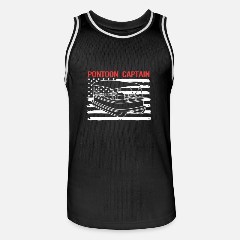 Pontonboot Boot Boote - Männer Basketball-Trikot - Schwarz/Weiß