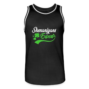 Shenanigan - Men's Basketball Jersey - black/white - Front - AI Model Male 185 dark (185cm)