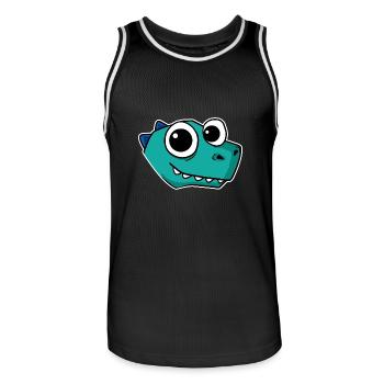 Dino Dinosaur Head - Men's Basketball Jersey - black/white - Front - AI Model Male 185 dark (185cm)