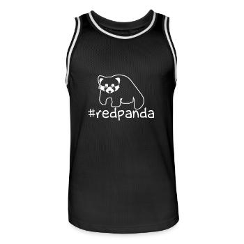 Funny Red Panda Hashtag - Men's Basketball Jersey - black/white - Front - AI Model Male 185 dark (185cm)