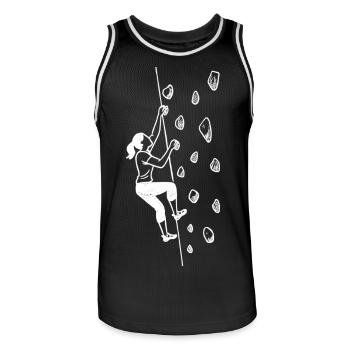Bouldern Shirt Damen – Grafik Minimalismus - Männer Basketball-Trikot - Schwarz/Weiß - Vorne - AI Model Male 185 dark (185cm)