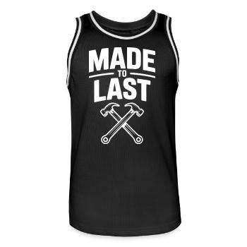 Gemacht für die Ewigkeit - Männer Basketball-Trikot - Schwarz/Weiß - Vorne - AI Model Male 185 dark (185cm)