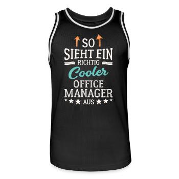 Cool Office Manager Team Leadership Office - Maillot de basket Homme - noir/blanc - Devant - AI Model Male 185 dark (185cm)