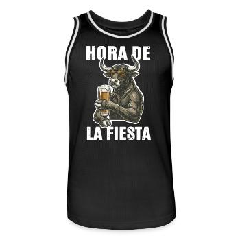Spruch Stier Party - Männer Basketball-Trikot - Schwarz/Weiß - Vorne - AI Model Male 185 dark (185cm)
