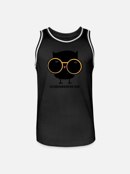 Eule mit Brille (b) - Männer Basketball-Trikot - Schwarz/Weiß