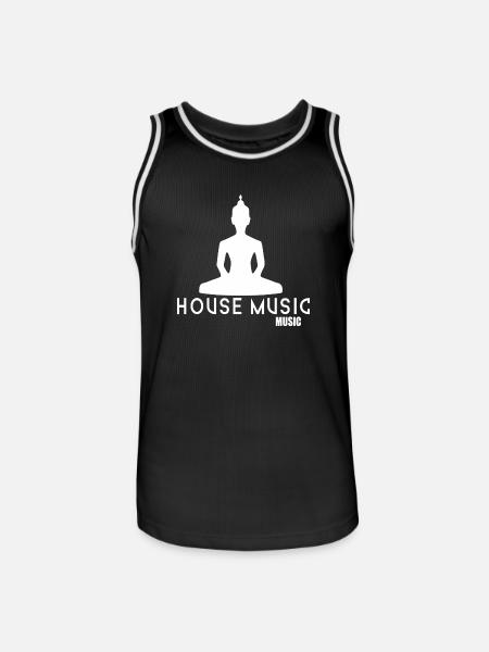 house music quote w - Men's Basketball Jersey - black/white