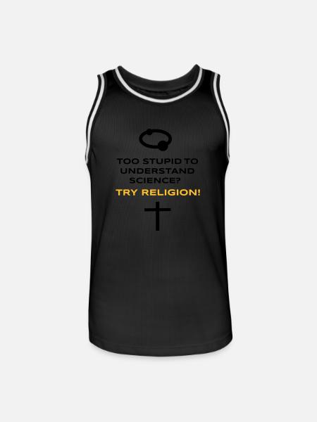 Science vs. Religion - Männer Basketball-Trikot - Schwarz/Weiß