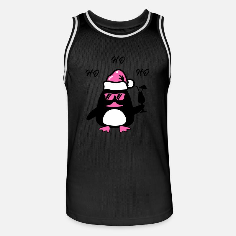 Noël du canard de plage - Maillot de basket Homme - noir/blanc
