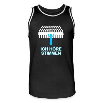 Ich höre Stimmen Chor Dirigent - Männer Basketball-Trikot - Schwarz/Weiß - Vorne - AI Model Male 185 dark (185cm)