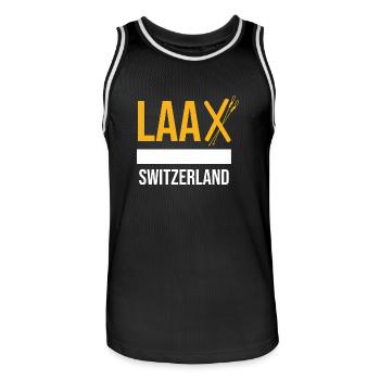 Laax, the Graubünden dream - Men's Basketball Jersey - black/white - Front - AI Model Male 185 dark (185cm)