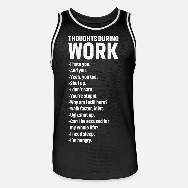 thoughts during work - Männer Basketball-Trikot - Schwarz/Weiß