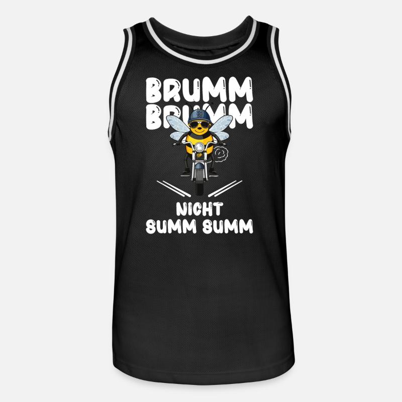 Bee Motorcycle Buzz Buzz Not Buzz Buzz White - Men's Basketball Jersey - black/white