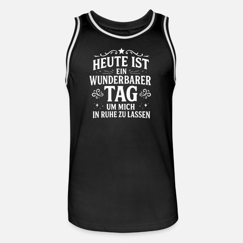 Lass mich in Ruhe Statement Spruch - Männer Basketball-Trikot - Schwarz/Weiß