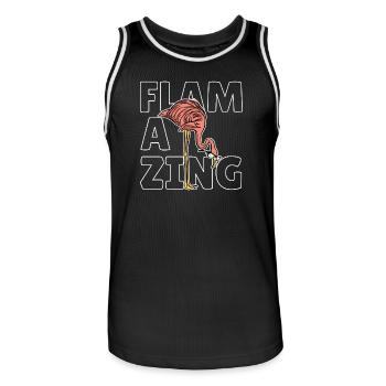 Flamazing - Perfect Gift for Animal Lovers - Men's Basketball Jersey - black/white - Front - AI Model Male 185 dark (185cm)