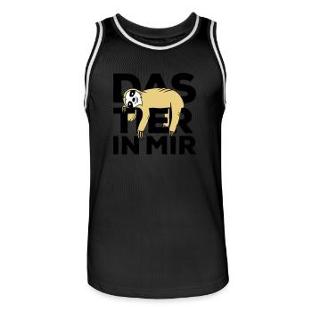 Raise the animal in me Faultier - Men's Basketball Jersey - black/white - Front - AI Model Male 185 dark (185cm)