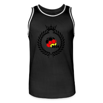 fußball deutschland 2024 - Männer Basketball-Trikot - Schwarz/Weiß - Vorne - AI Model Male 185 dark (185cm)