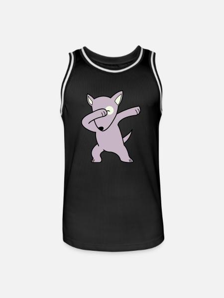 dog dabbing 02 - Männer Basketball-Trikot - Schwarz/Weiß