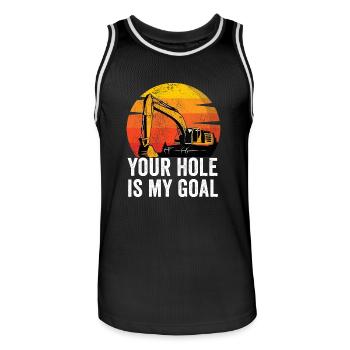 Excavator Construction Worker - Men's Basketball Jersey - black/white - Front - AI Model Male 185 dark (185cm)