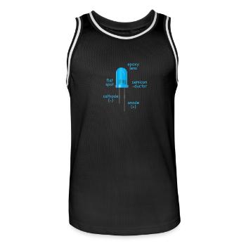 LED bleu électronique avec la description comme un cadeau - Maillot de basket Homme - noir/blanc - Devant - AI Model Male 185 dark (185cm)