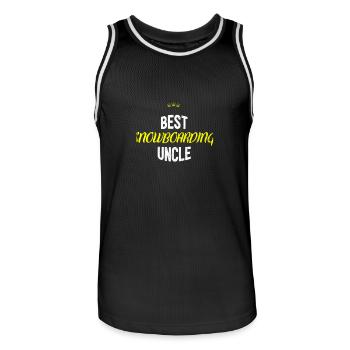 Distressed - BEST SNOWBOARDING UNCLE - Männer Basketball-Trikot - Schwarz/Weiß - Vorne - AI Model Male 185 dark (185cm)