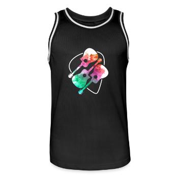 3 Colorful Guitars - Männer Basketball-Trikot - Schwarz/Weiß - Vorne - AI Model Male 185 dark (185cm)