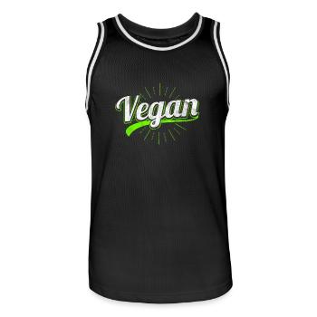 I'm vegan - Men's Basketball Jersey - black/white - Front - AI Model Male 185 dark (185cm)