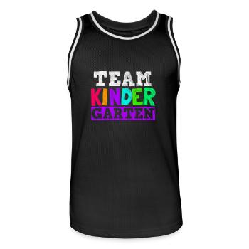 Team kindergarten gift - Men's Basketball Jersey - black/white - Front - AI Model Male 185 dark (185cm)