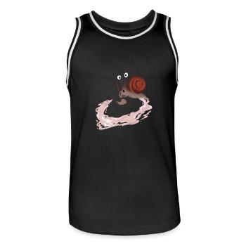 Idiot Snail cadeau - Maillot de basket Homme - noir/blanc - Devant - AI Model Male 185 dark (185cm)