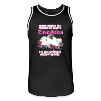 Einhorn Cookie - Männer Basketball-Trikot - Schwarz/Weiß - Vorne - AI Model Male 185 dark (185cm)