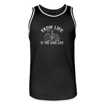 Life Is Better On The Farm - Men's Basketball Jersey - black/white - Front - AI Model Male 185 dark (185cm)