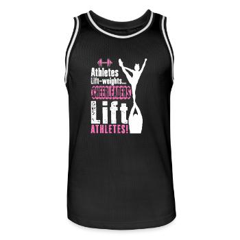 Cheerleader Cheerleading Athlet Cheer Geschenk - Männer Basketball-Trikot - Schwarz/Weiß - Vorne - AI Model Male 185 dark (185cm)