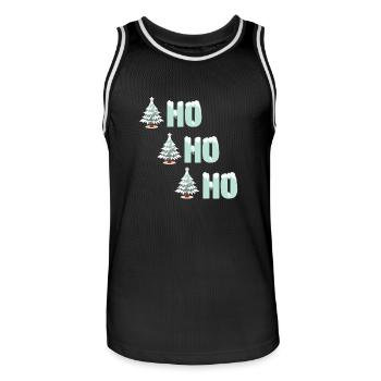 Noël - Ho Ho Ho - Père Noël cadeau - Maillot de basket Homme - noir/blanc - Devant - AI Model Male 185 dark (185cm)