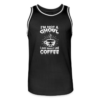 Not A Ghoul Just Like Coffee Kaffe Shirt - Männer Basketball-Trikot - Schwarz/Weiß - Vorne - AI Model Male 185 dark (185cm)