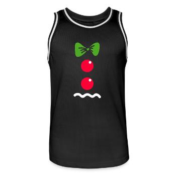 Shirt as a gift for Christmas outfit - Men's Basketball Jersey - black/white - Front - AI Model Male 185 dark (185cm)